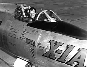 Chuck Yeager in the cockpit of X-1A