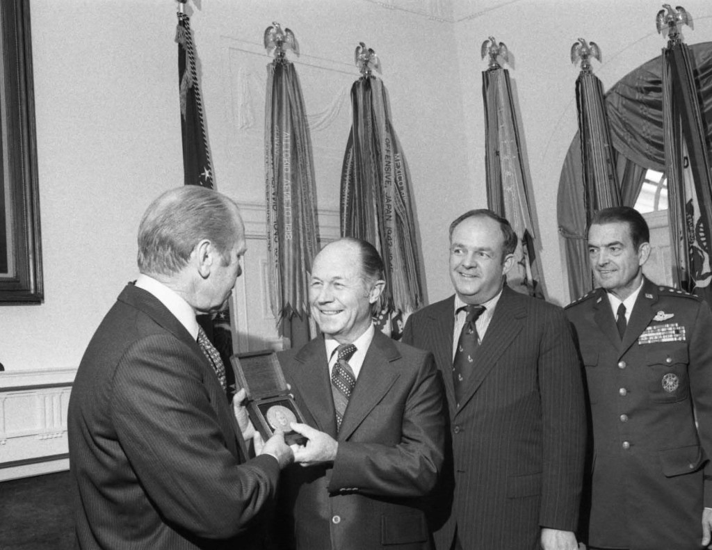 President Gerald Ford presenting General Chuck Yeager with the Medal of Honor